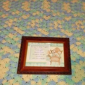 BABY MUSICAL KEEPSAKE BOX BY SANKO AND ALSO MATCHING HANDMADE BBABY BLANKET